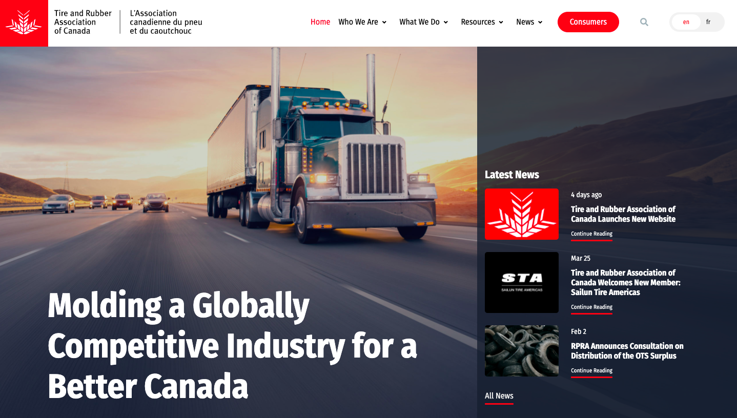Tire and Rubber Association of Canada launches redesigned website
